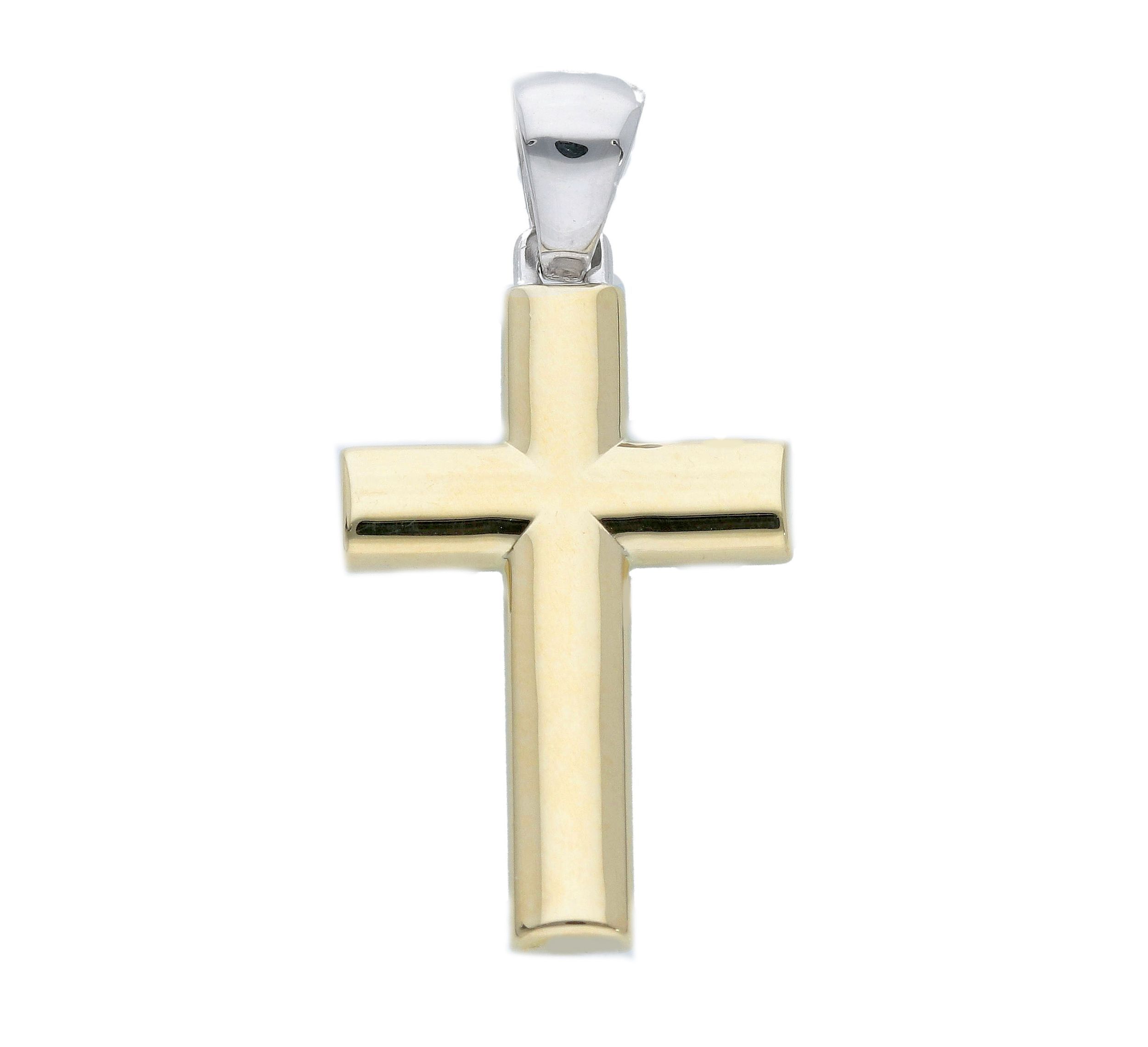 Croce in oro giallo e oro bianco k14 (code S231303)