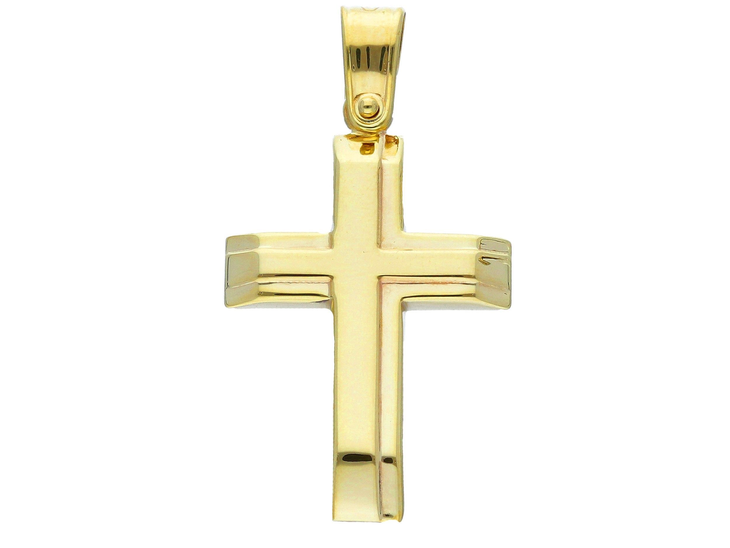 Σταυρός απο χρυσό κ14 λουστράτος  (code S242813)