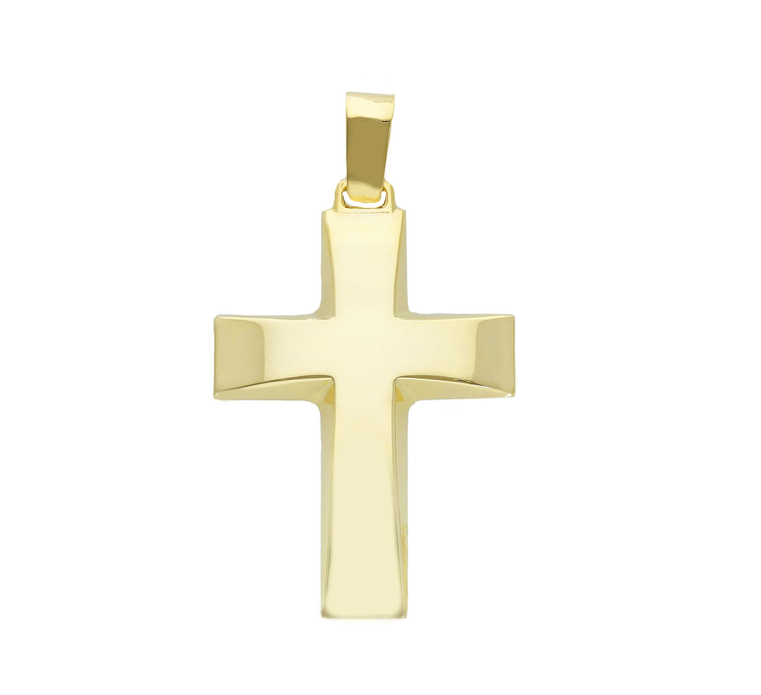 Croce in oro giallo k14 lucido  (code S250149)
