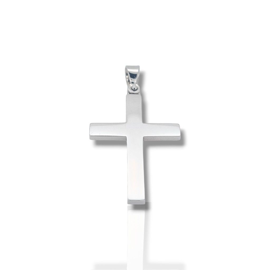 Croce in oro bianco k14 (code H1687)