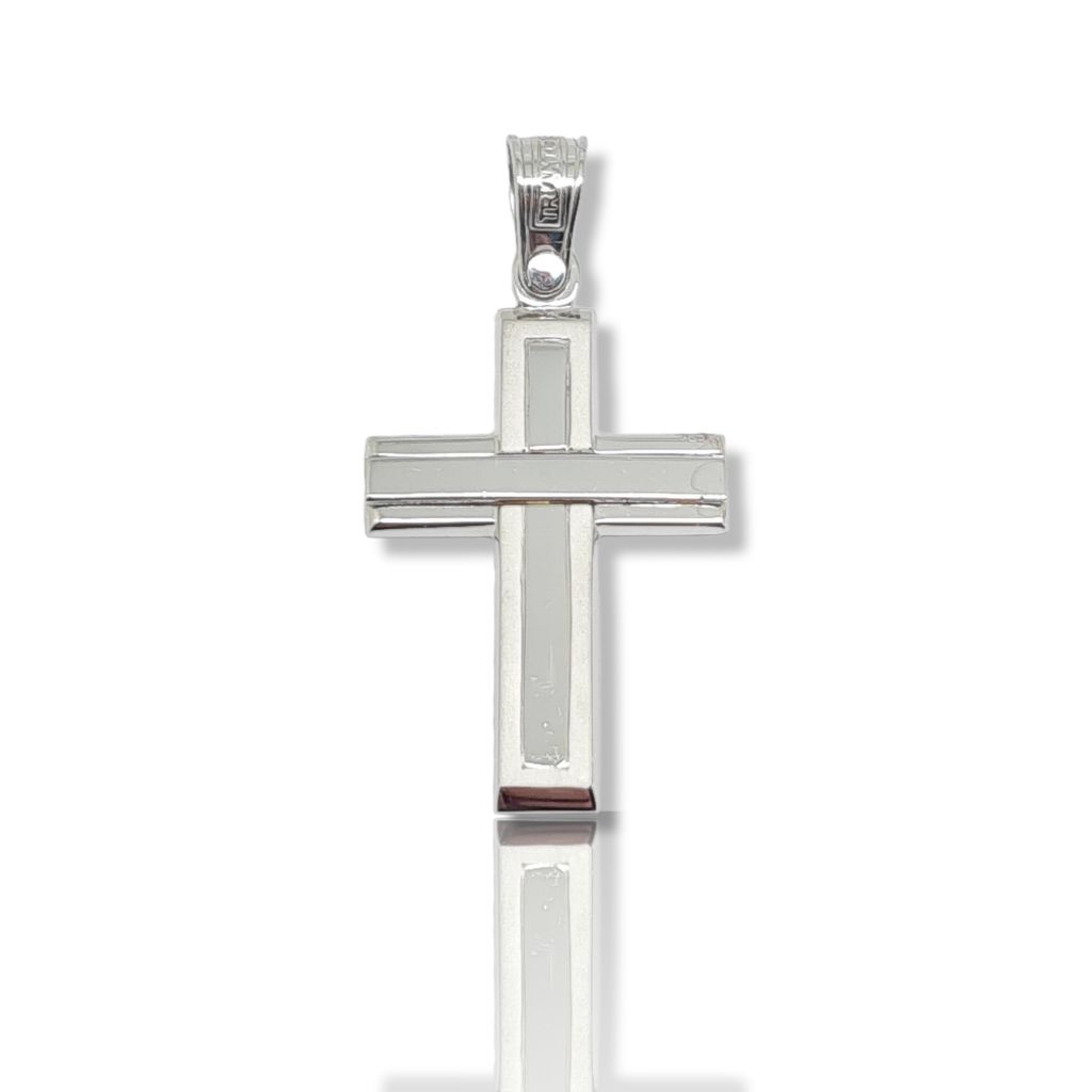 Croce in oro bianco k14 (code H2104)