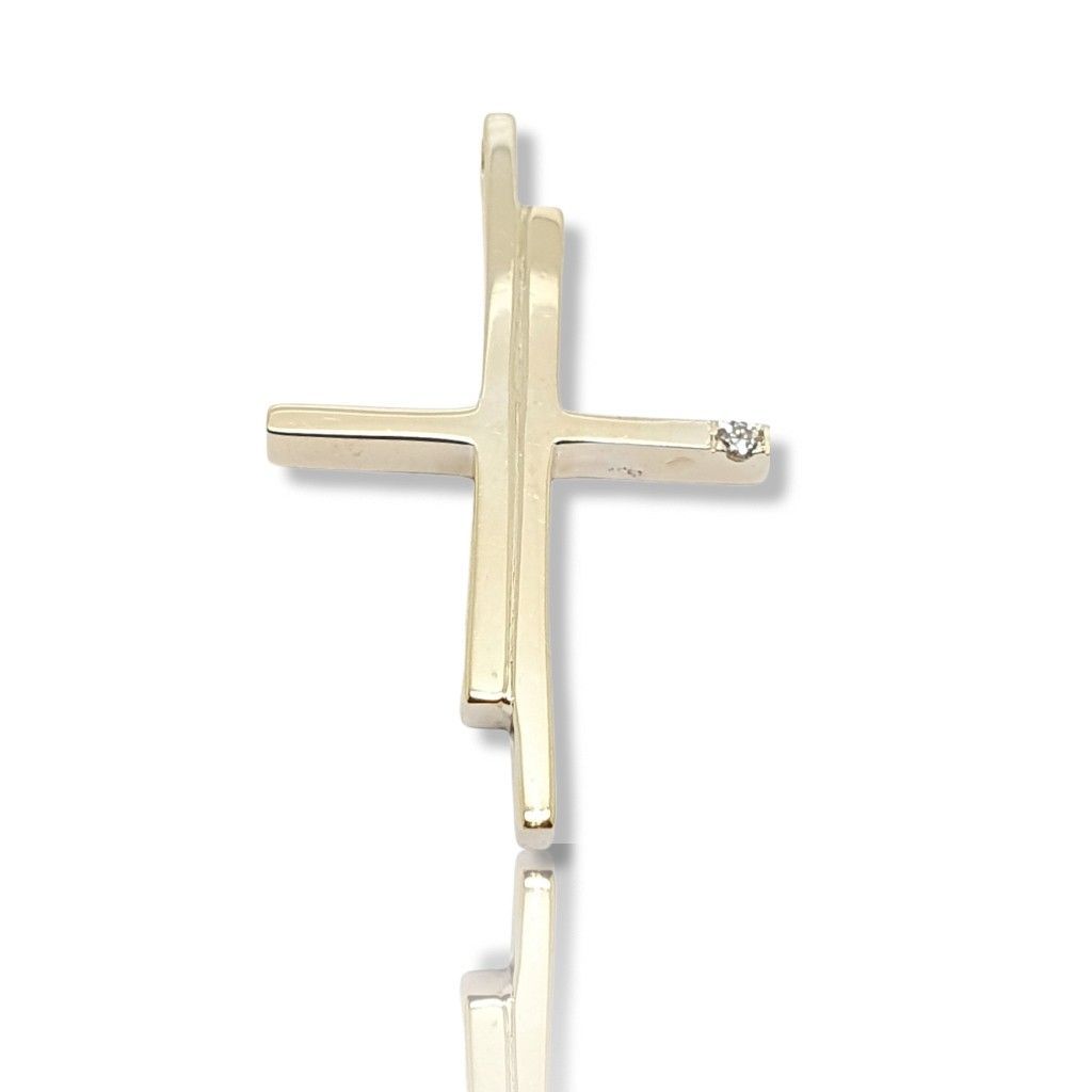 Croce in oro Giallo k18 con diamante (code H2123)