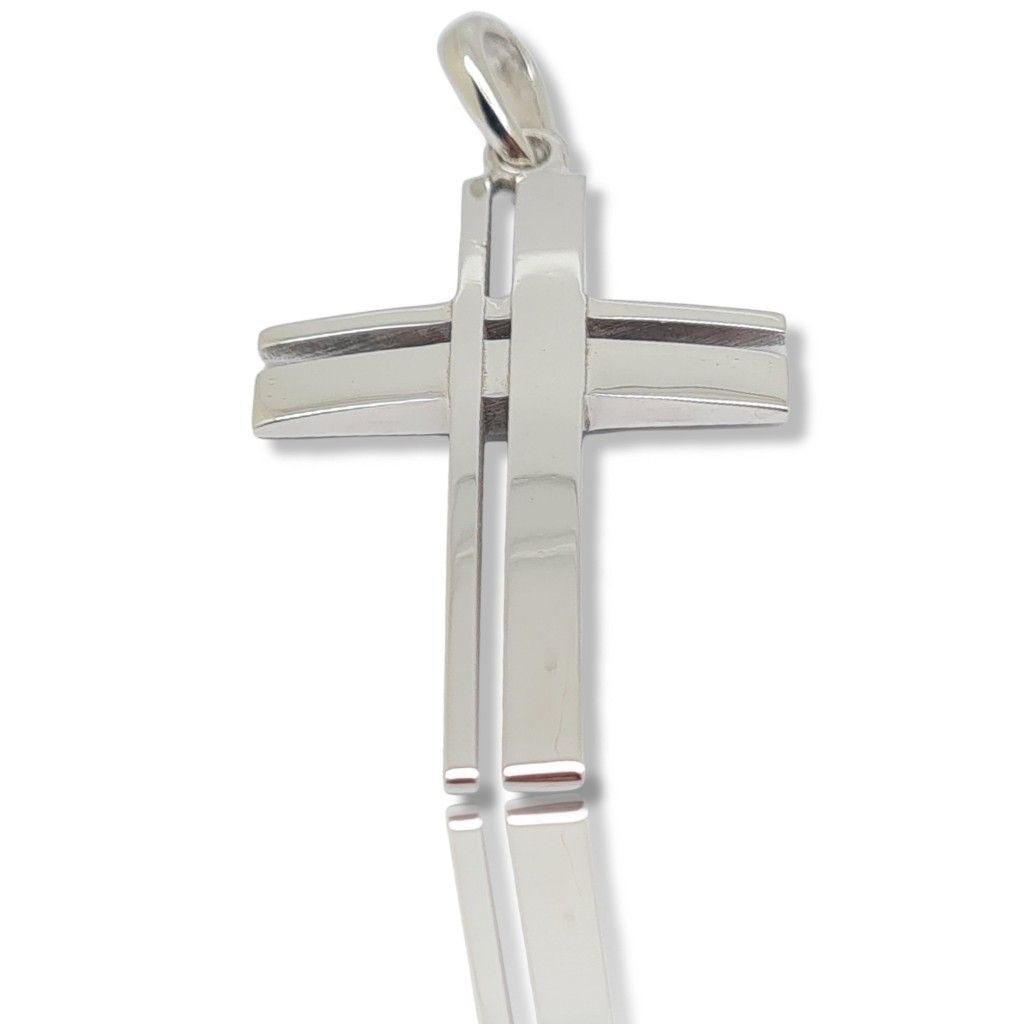 Croce in oro bianco k14 (code P2100)