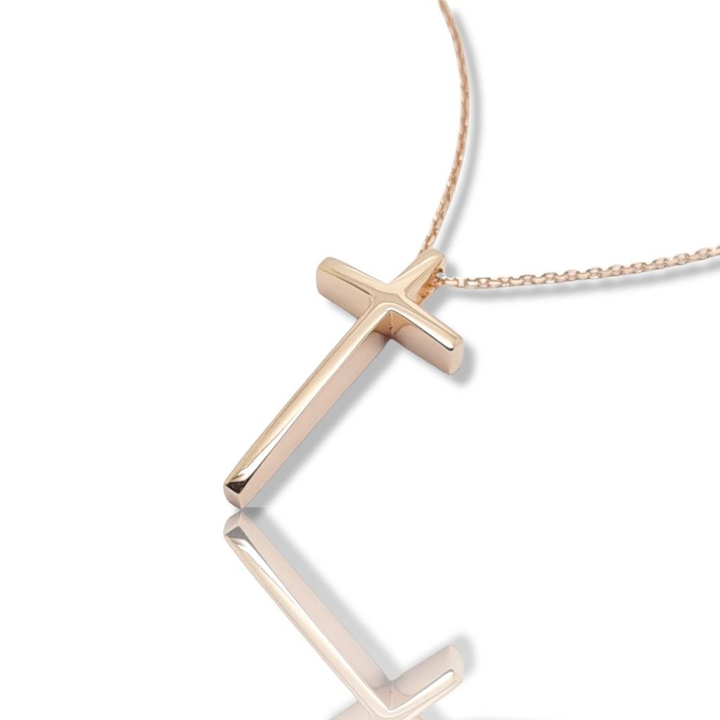 Rose gold sword cross k14 (with chain)  (code H2214)