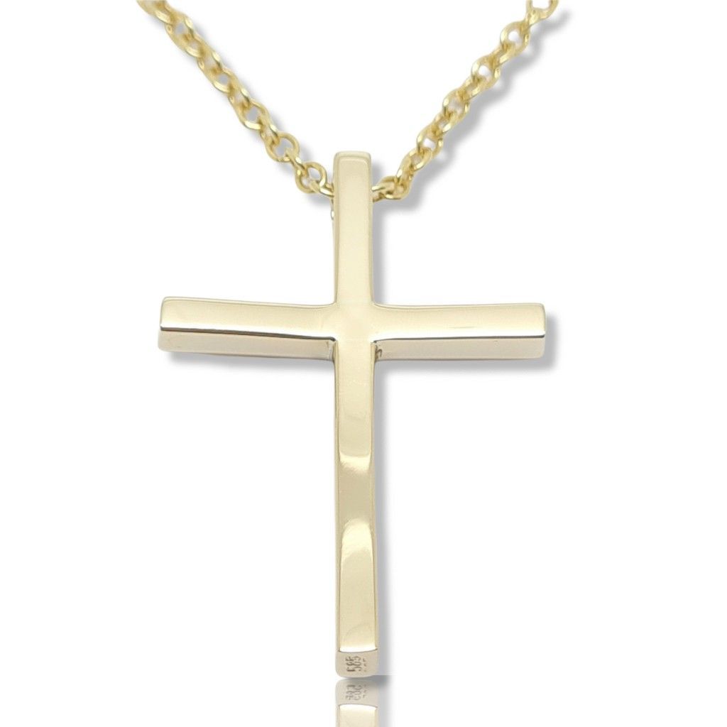 Golden cross (with chain) k14  (code H2213)