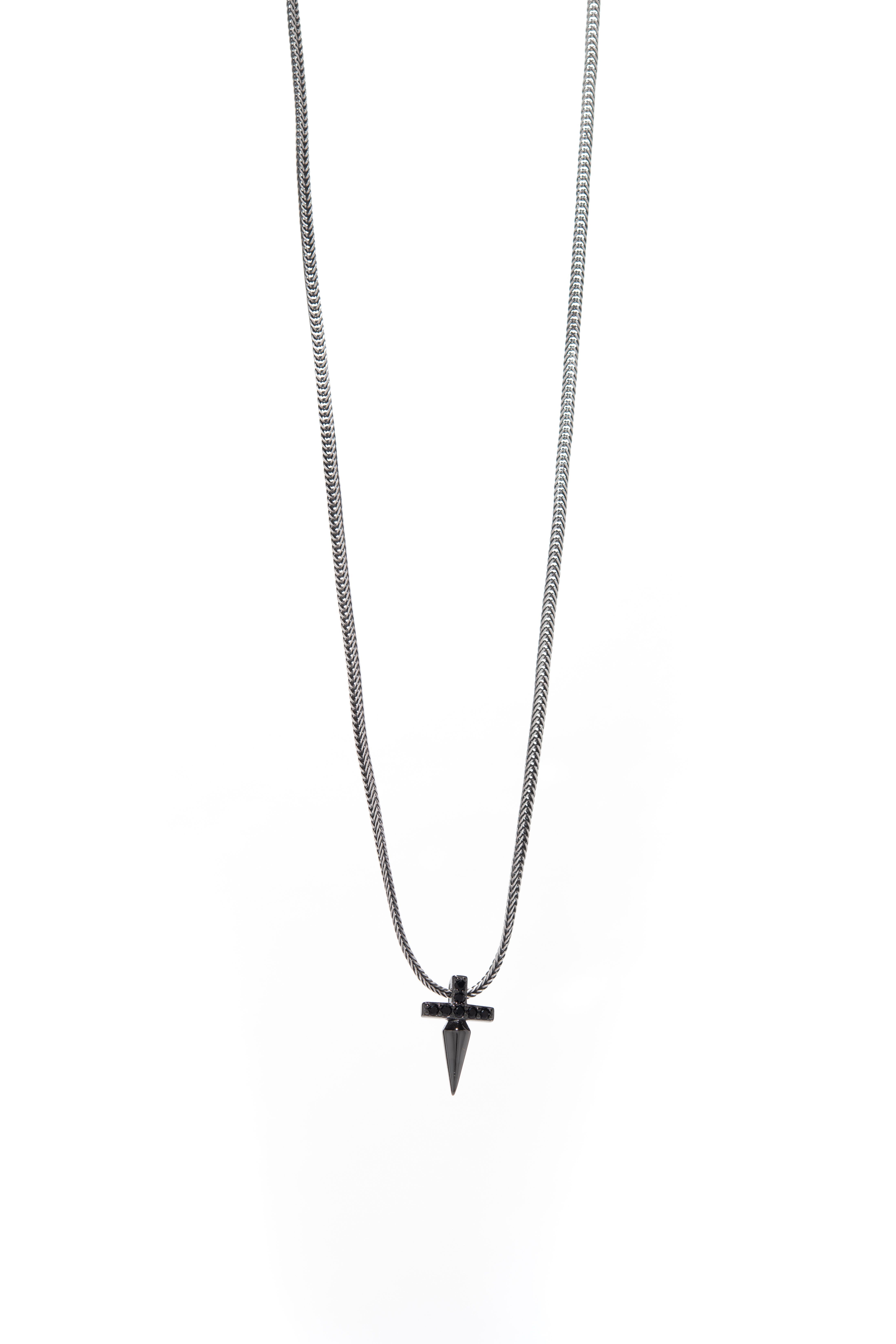 Cross in platinum-plated 925° silver with chain (AGI318-C)