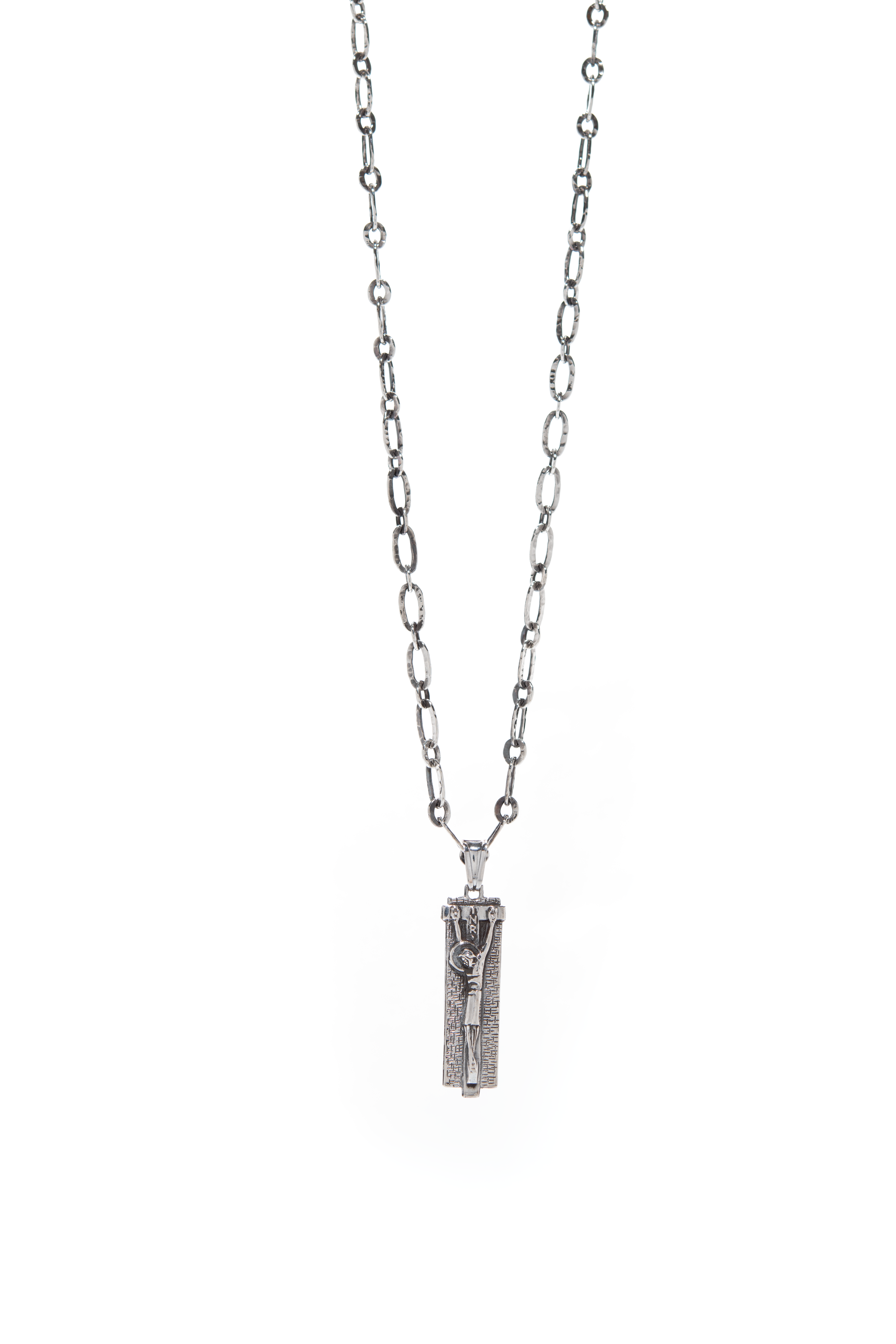 Cross in platinum-plated 925° silver with chain (AGI323-C)