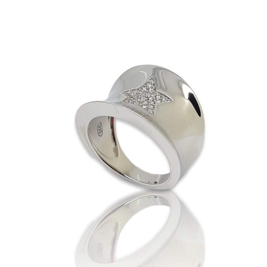 Platinum plated silver  925° star ring (code FC0011390)