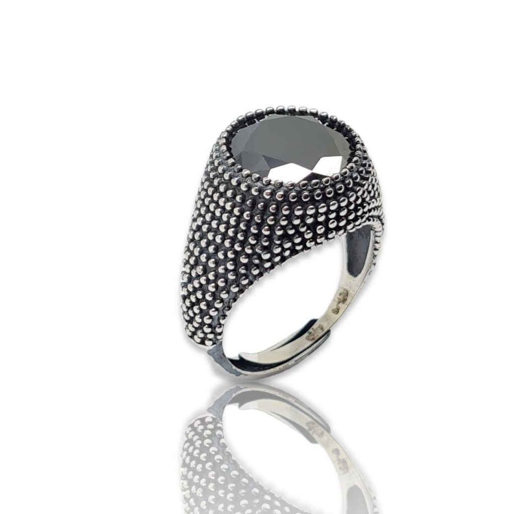 Black platinum plated silver  925° ring (code FC003930)