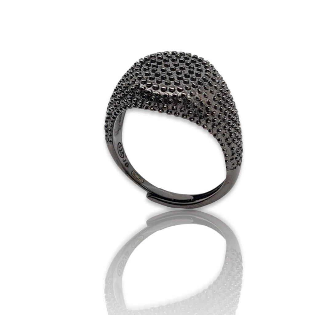 Balck platinum plated silver  925° ring (code FC003933)