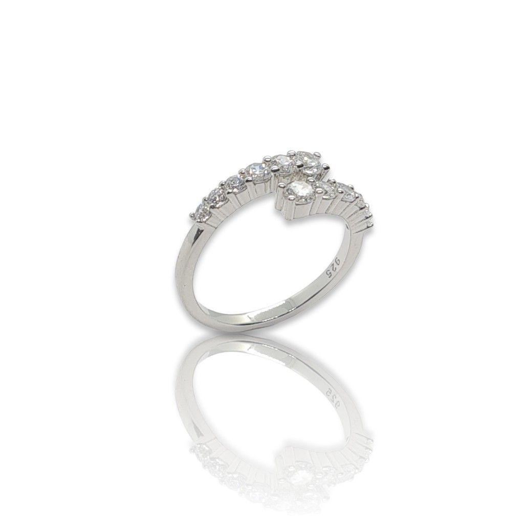 Platinum plated silver  925° ring  (code FC002466)