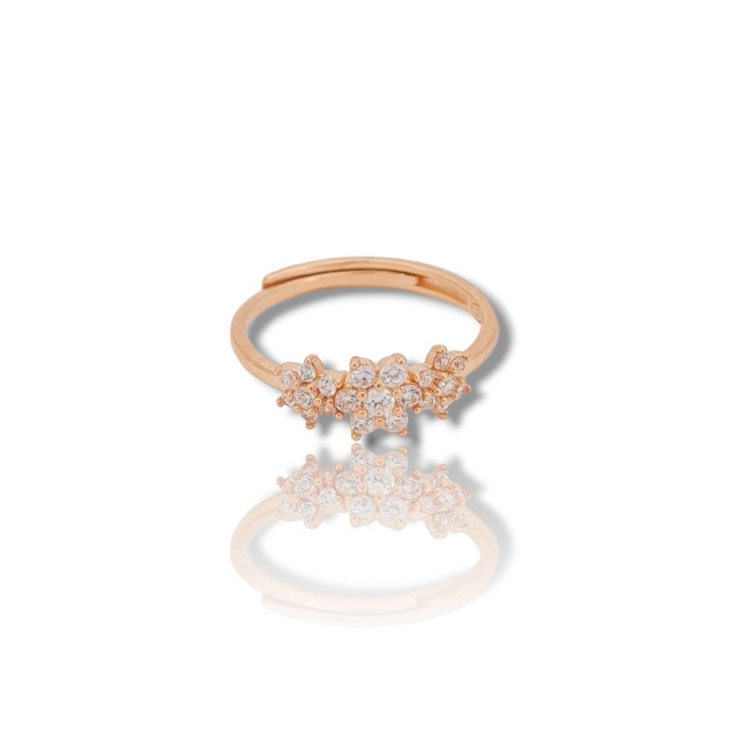 Gold plated silver  925° flower ring (code FC001767)