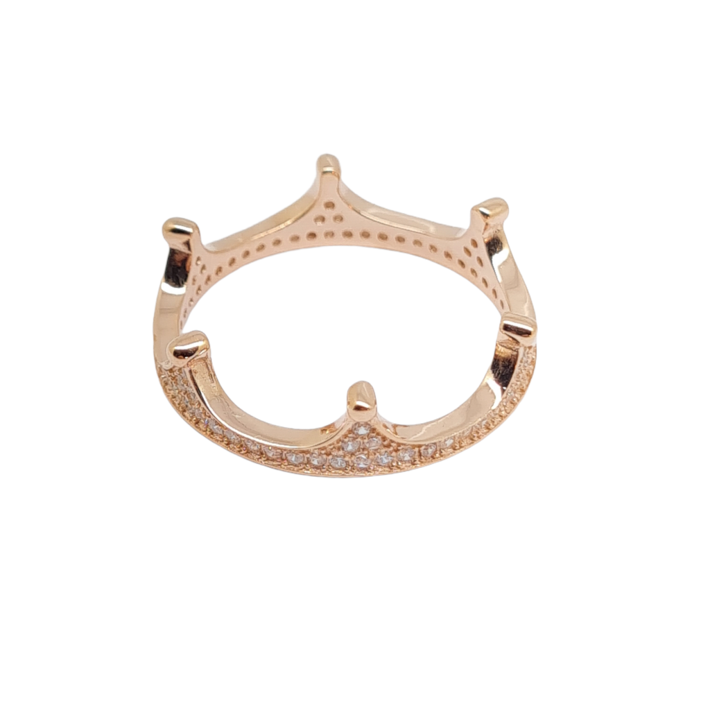 Gold plated silver 925° crown ring (code FC002534)