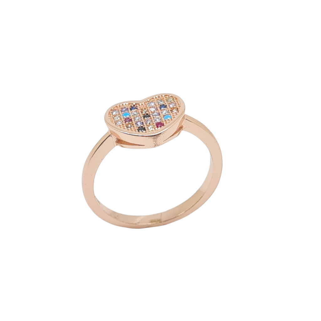 Ασημένιο δαχτυλίδι καρδούλα απο επιχρυσωμένο ασήμι 925°  (code FC001120)