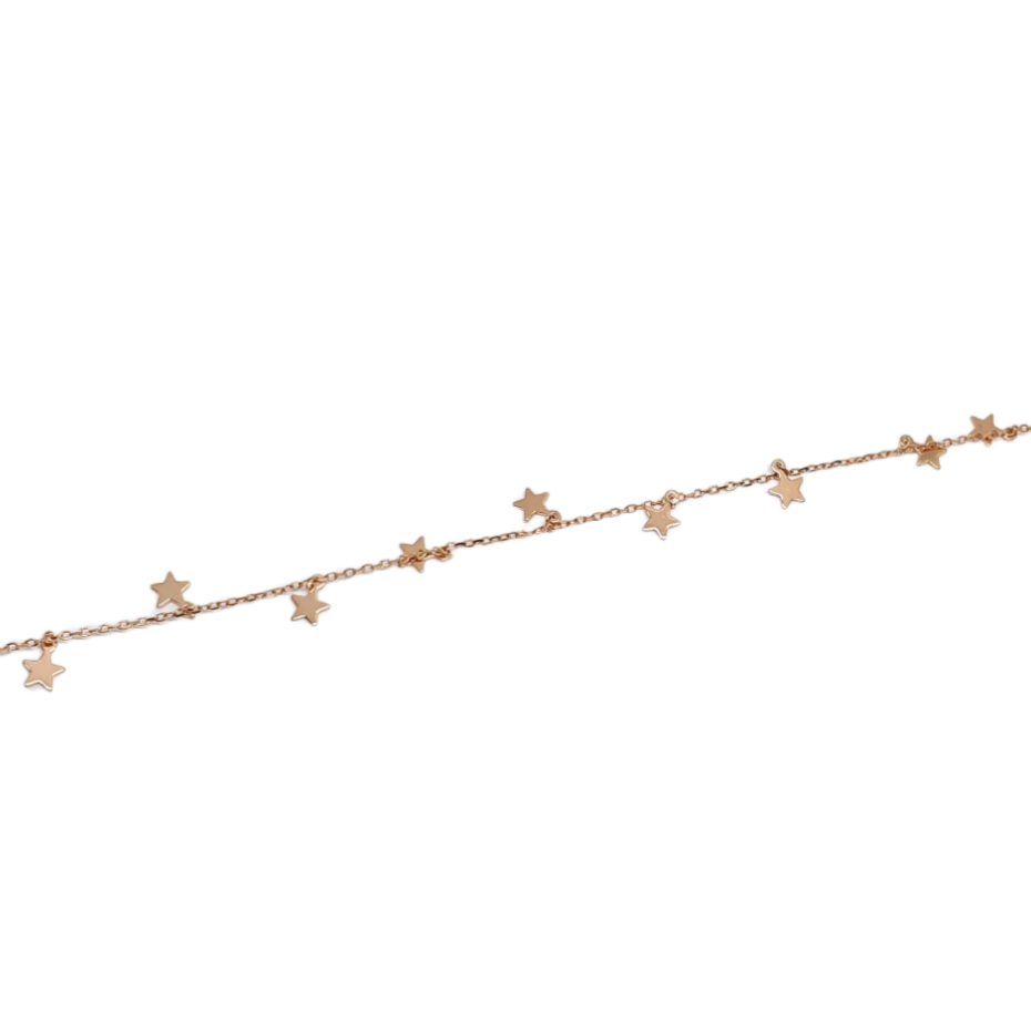 Rose gold plated silver 925º bracelet with stars (codeFC1986)
