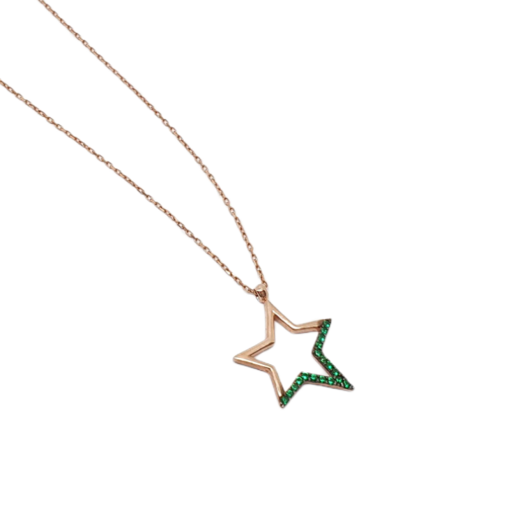 Rose gold plated silver 925° star necklace codeAM2027