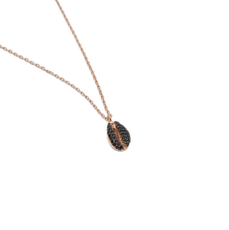 Rose gold plated silver 925° seashell necklace with black zircon codeFC1927