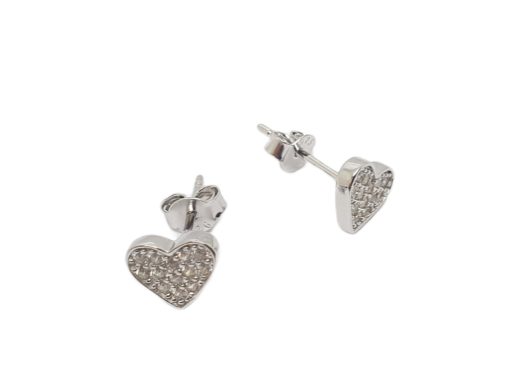 Silver 925º heart earrings with zircon