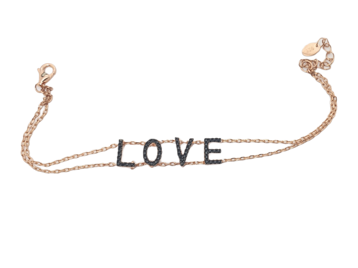 Rose gold plated silver 925º LOVE bracelet (codeFC003324)