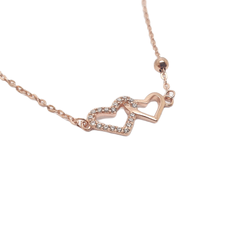 Ros gold plated silver 925° heart necklace codeFC001383