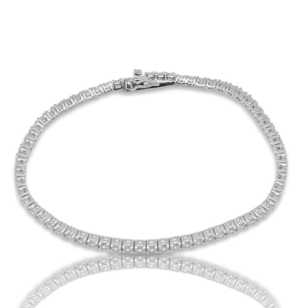 Platinum plated silver 925º riviera bracelet 2.5mm (code FC006337)