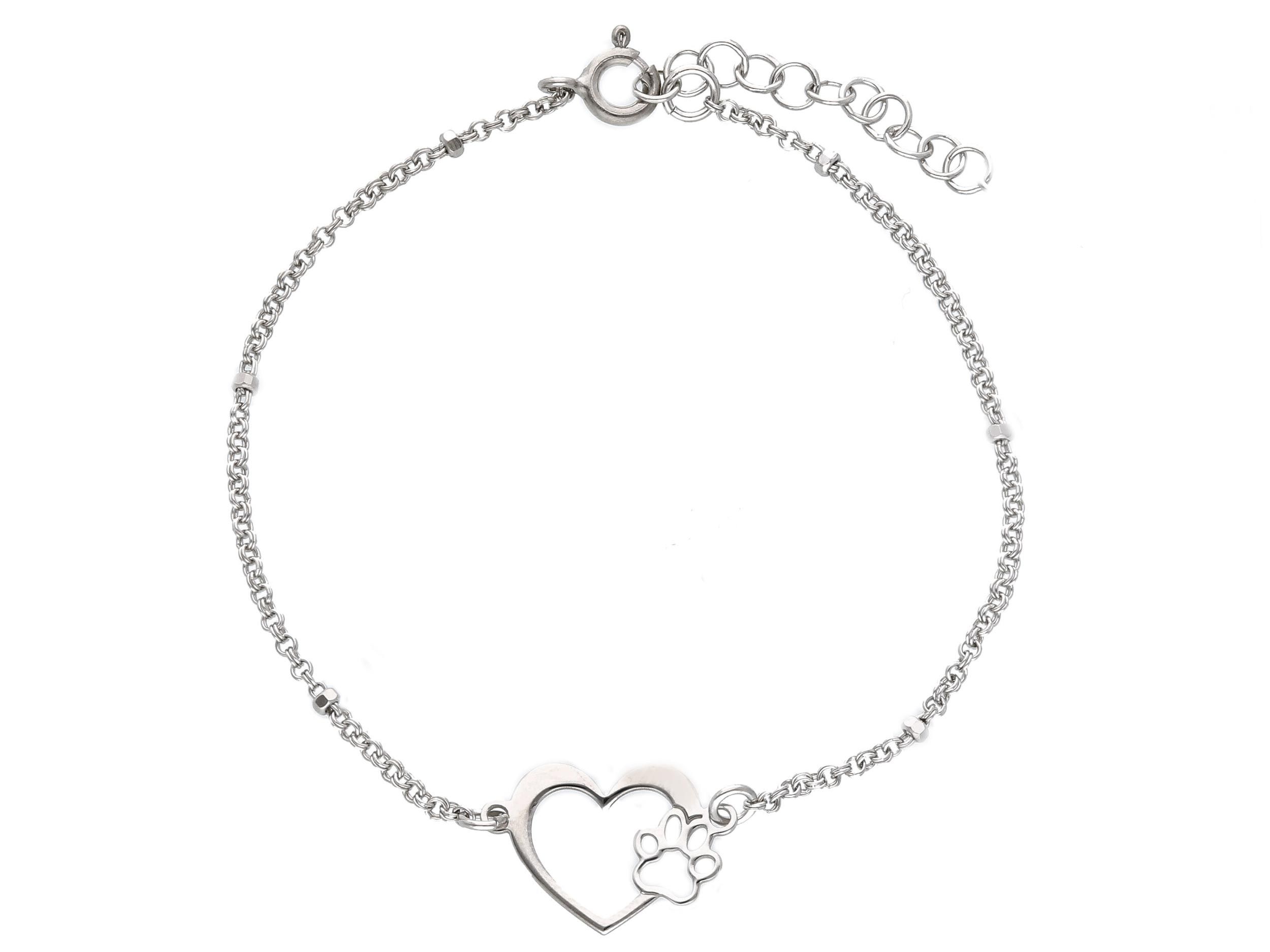 Platinum plated silver 925° heart bracelet  (code S220961)