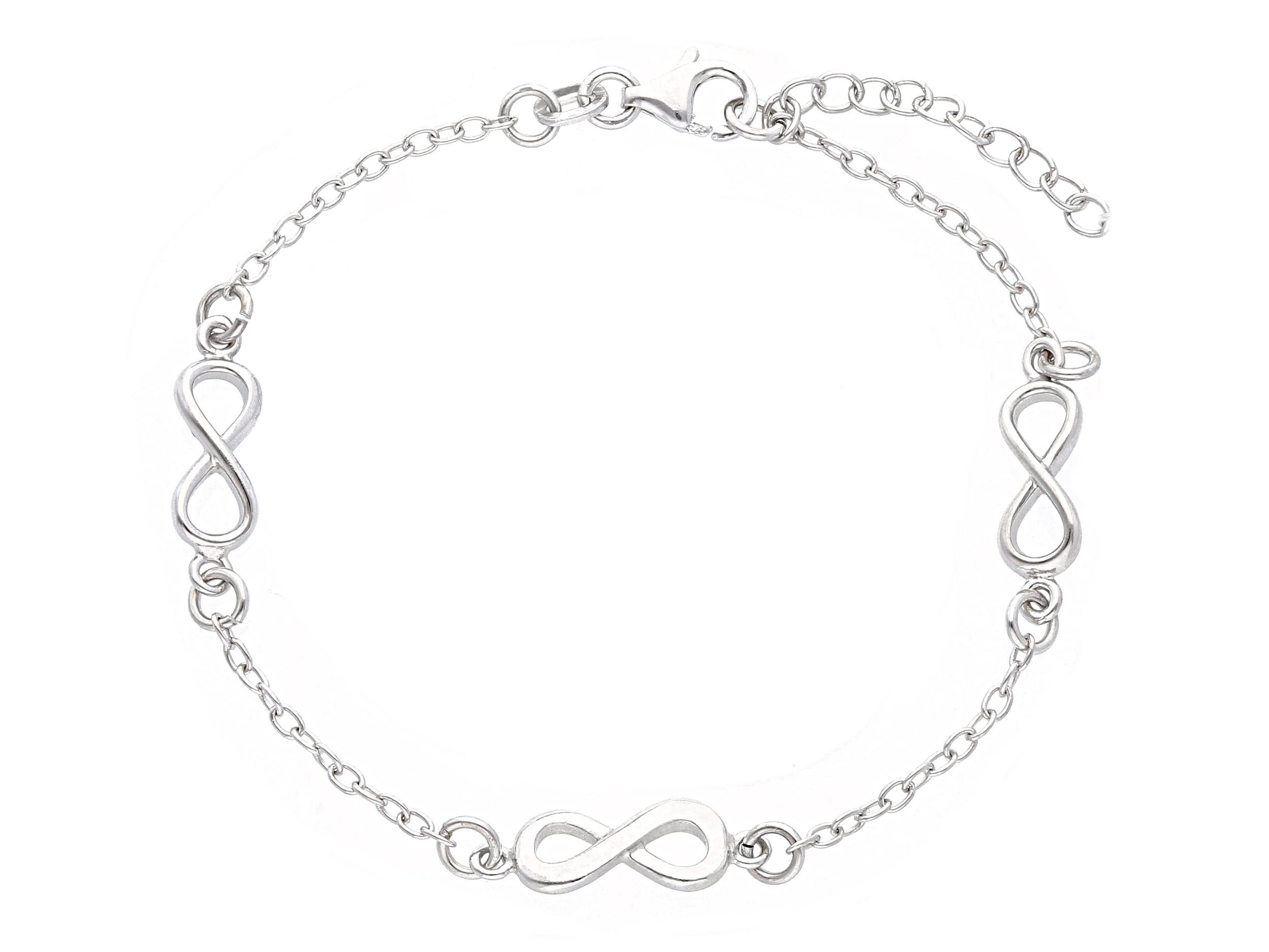  Platinum plated silver 925° bracelet with infinity symbols (code S2237191)