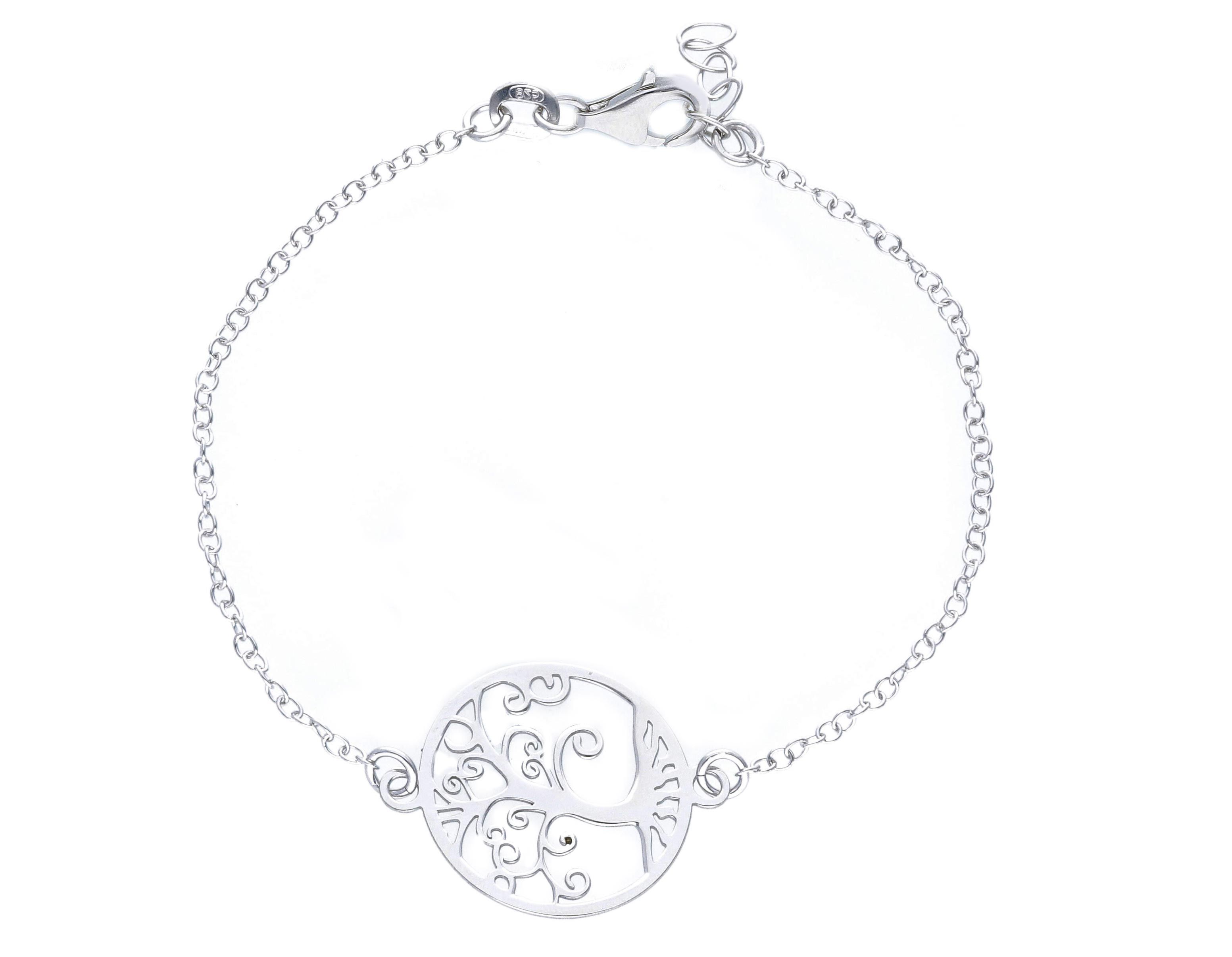  Platinum plated silver 925° bracelet with the tree of life (code S223815)
