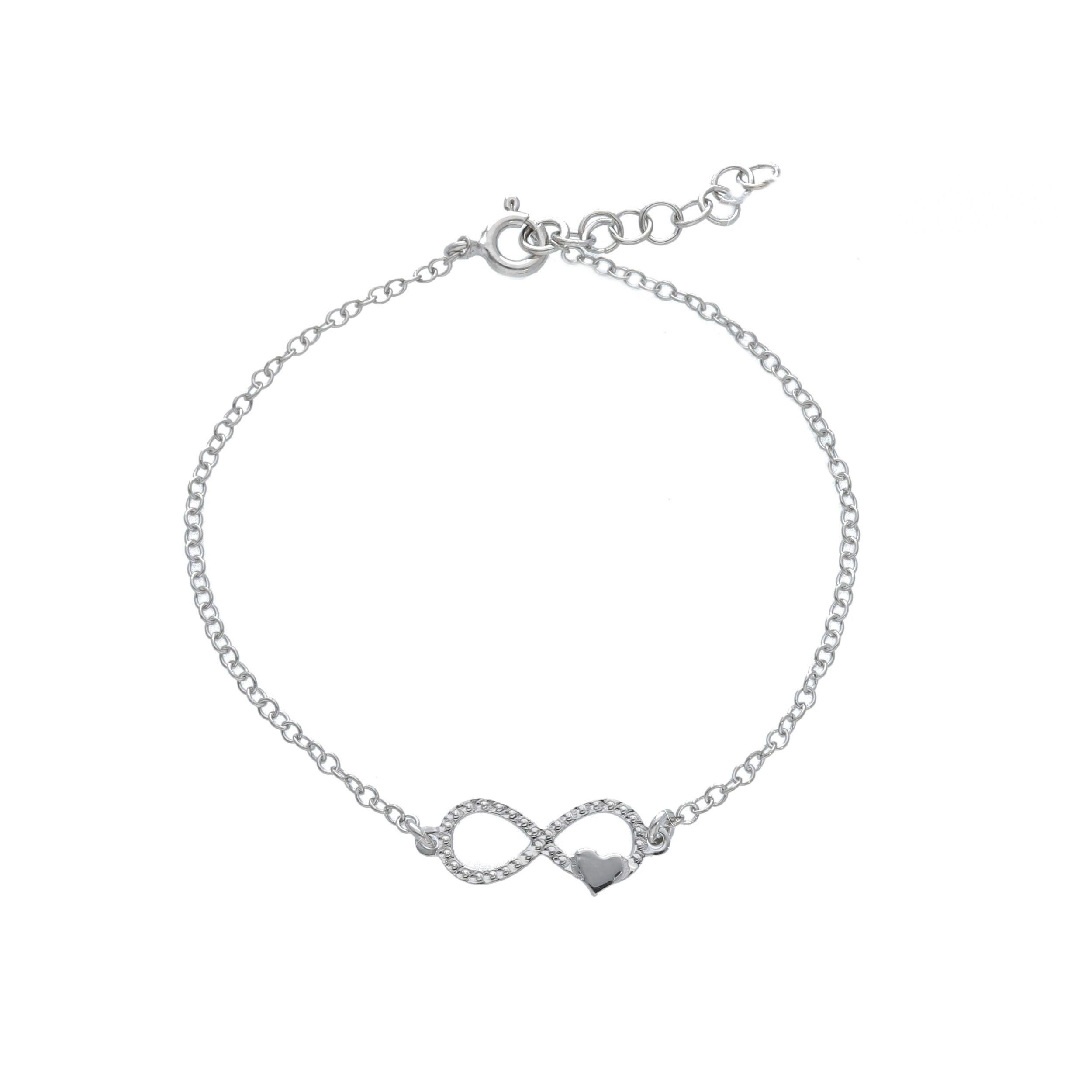 Platinum plated silver 925° infinity and heart (code S234193)