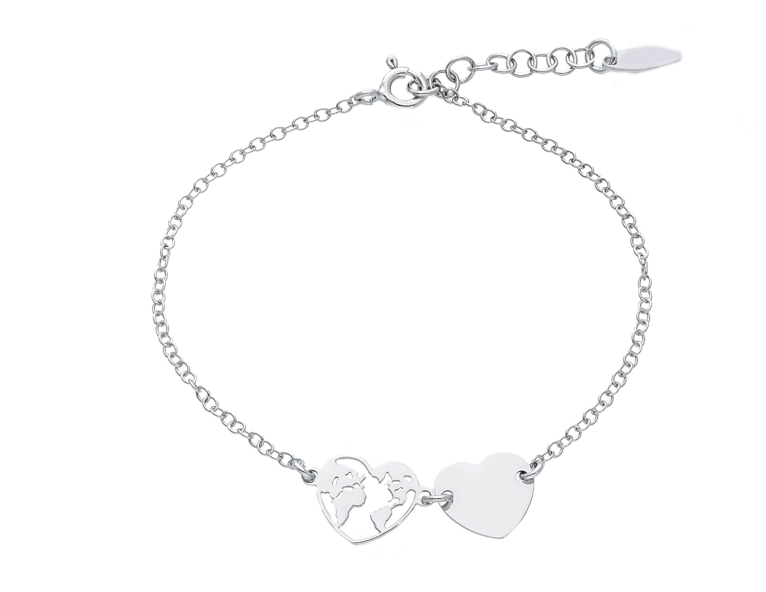  Platinum plated silver 925° bracelet with hearts (code S234203)