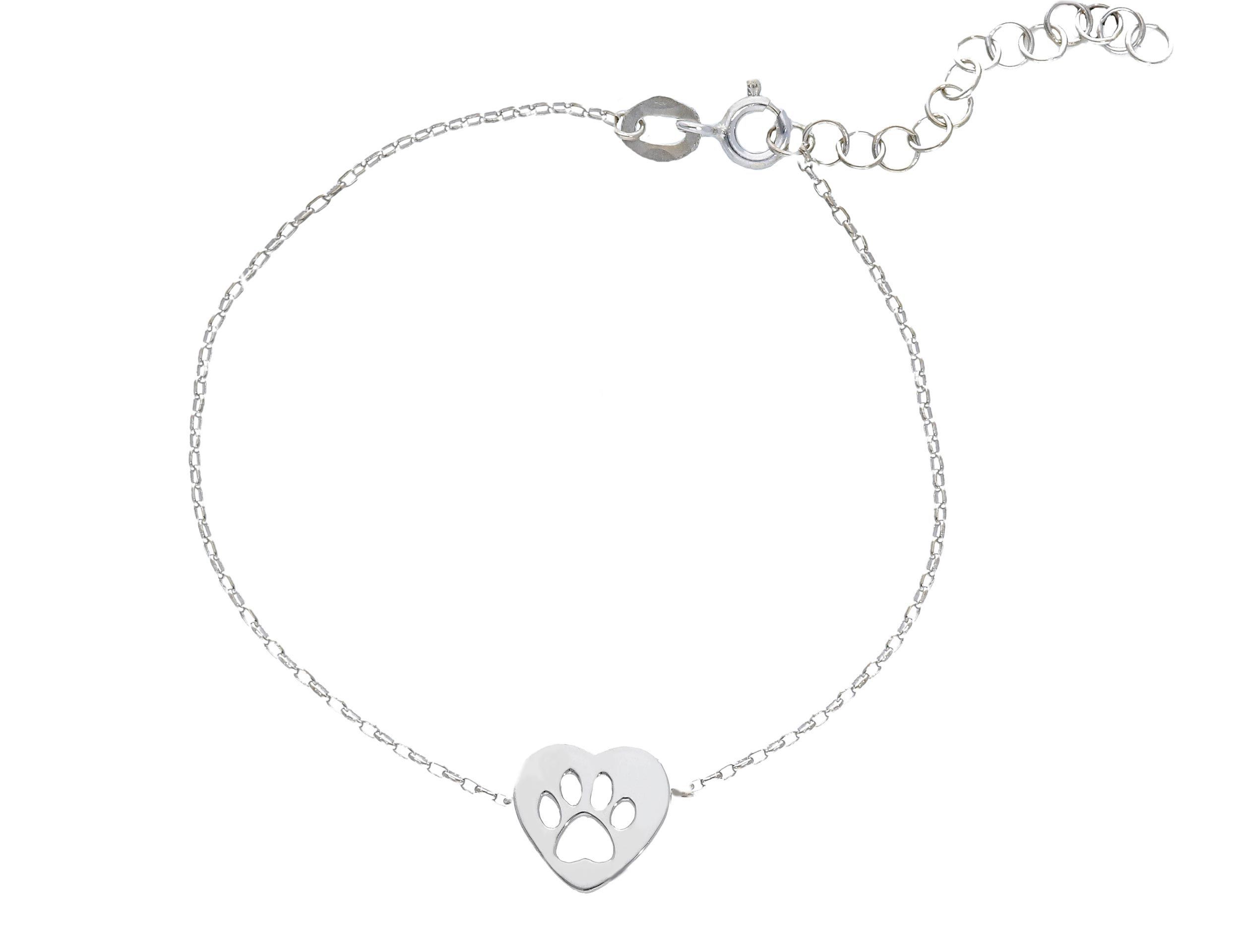 Bracciale cuore - zampetta  in argento 925° rodiato (code S247610)
