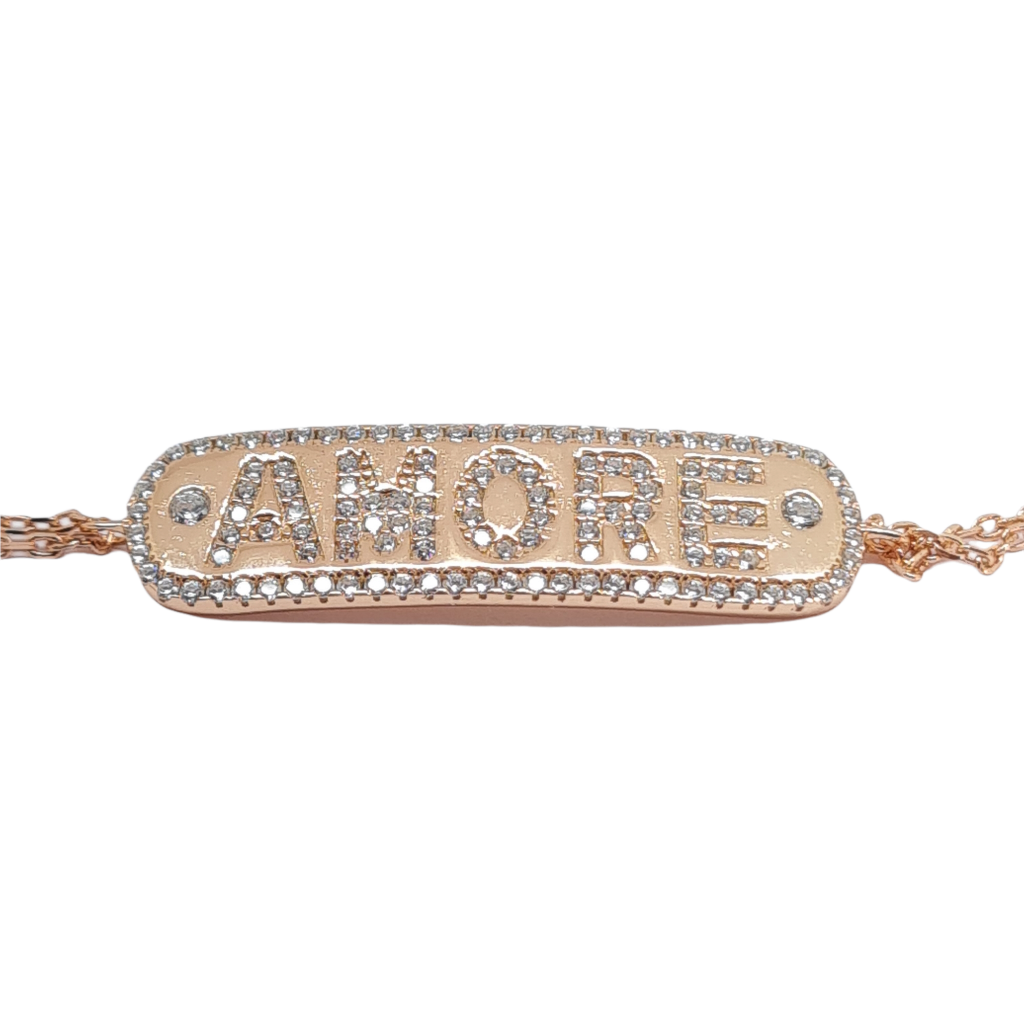 Rose gold plated silver 925º AMORE bracelet(code FC004770)