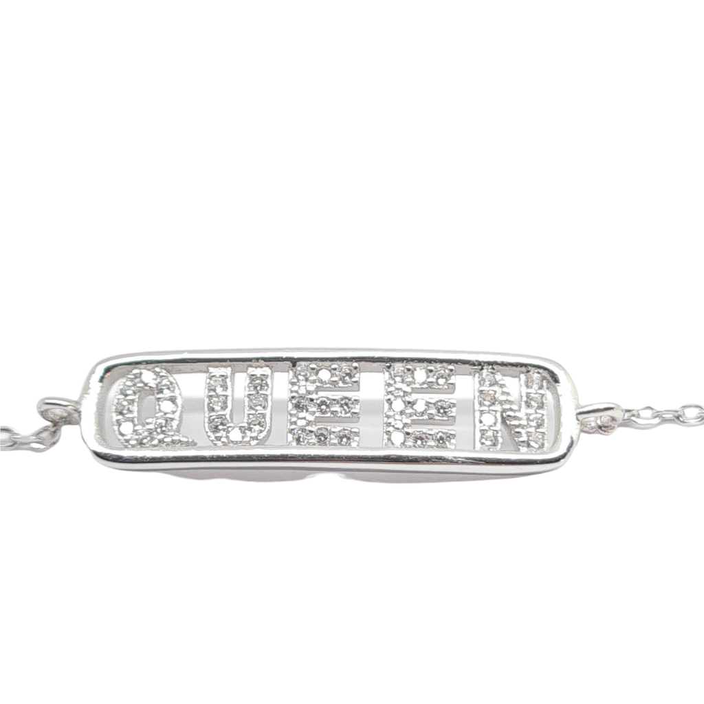 Platinum plated silver 925º QUEEN bracelet (code FC004375)