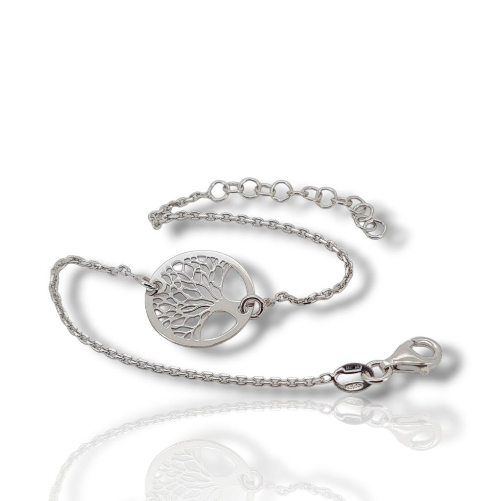  Platinum plated silver 925° bracelet with the tree of life (code SHK999B)