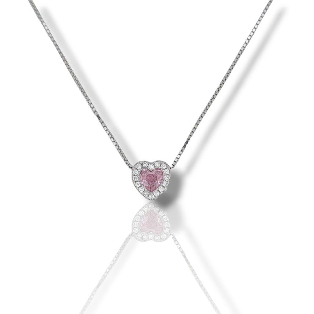 Platinum plated silver 925° heart necklace (code FC005964)