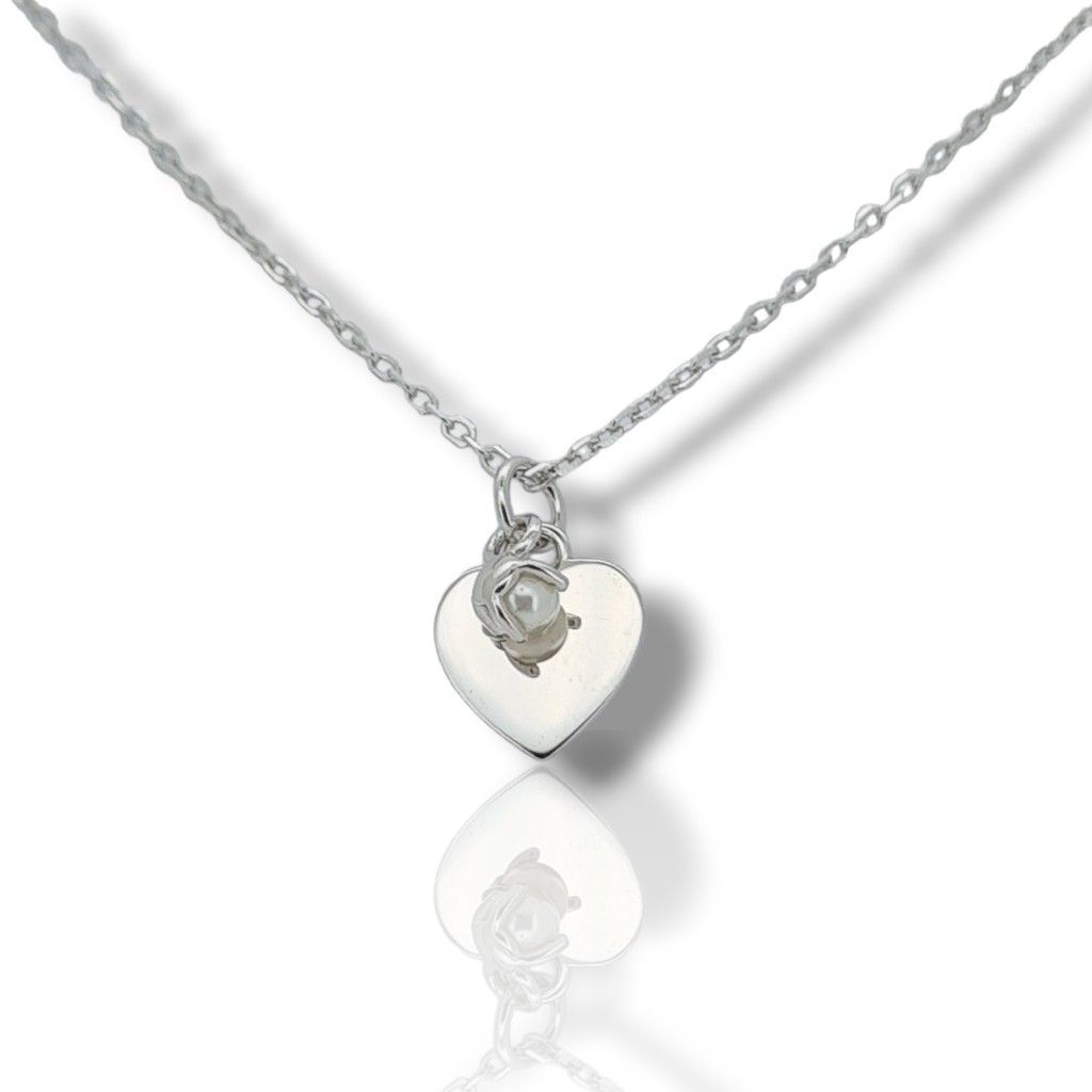 Platinum plated silver 925º heart necklace (code FC0006019)