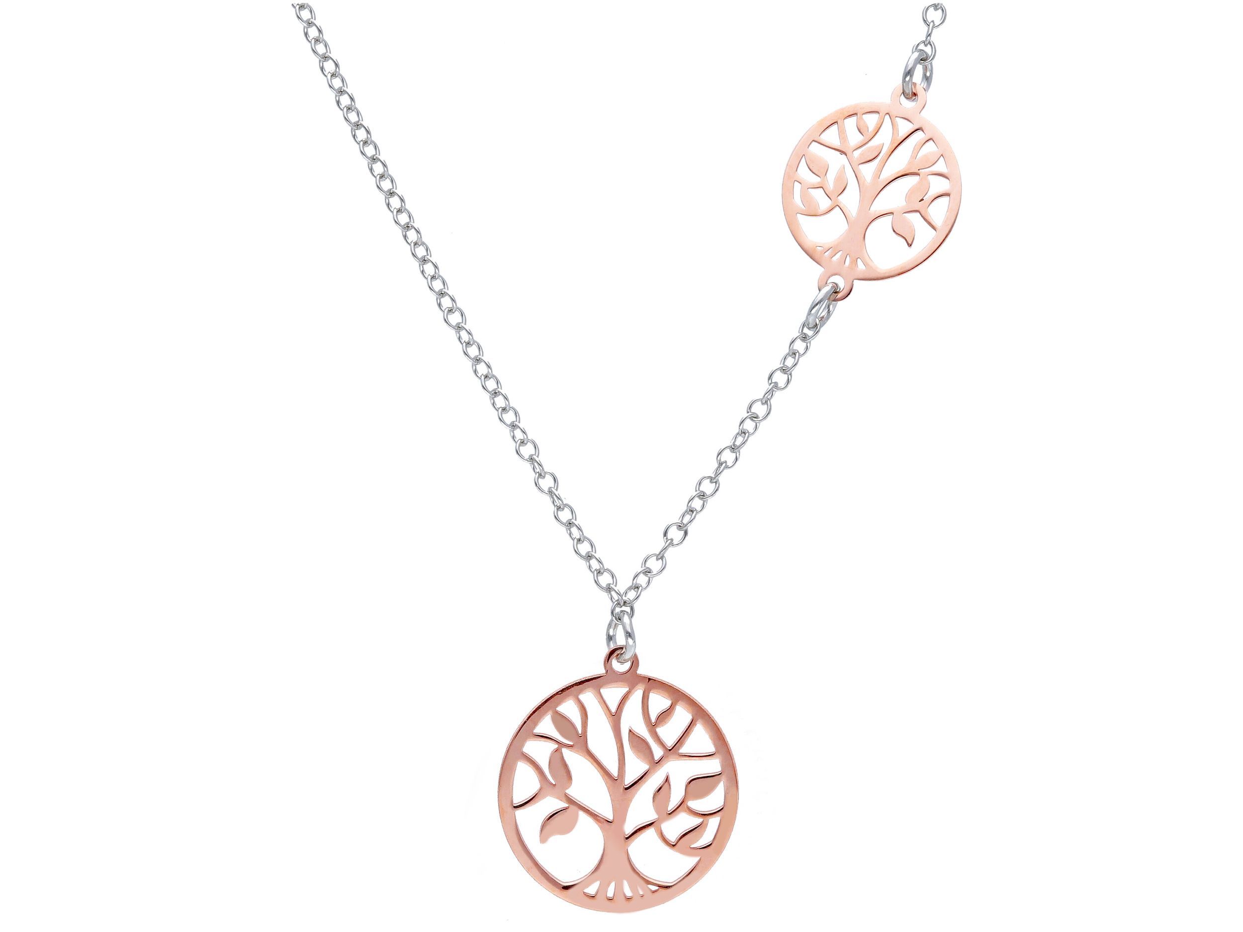 Platinum plated silver 925° necklace with the tree of life (code S212149)