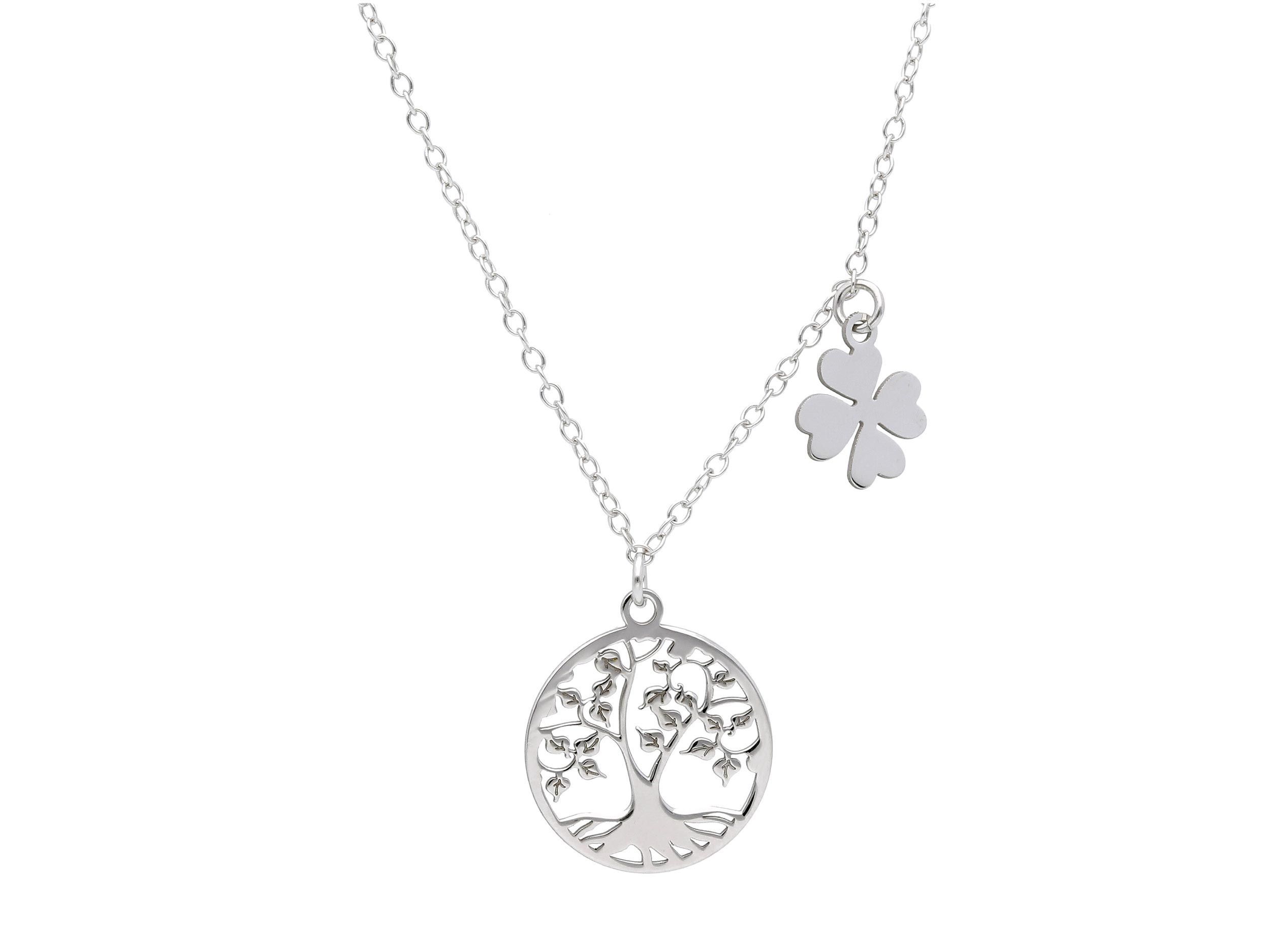 Platinum plated silver 925° necklace with the tree of life (code S218682)