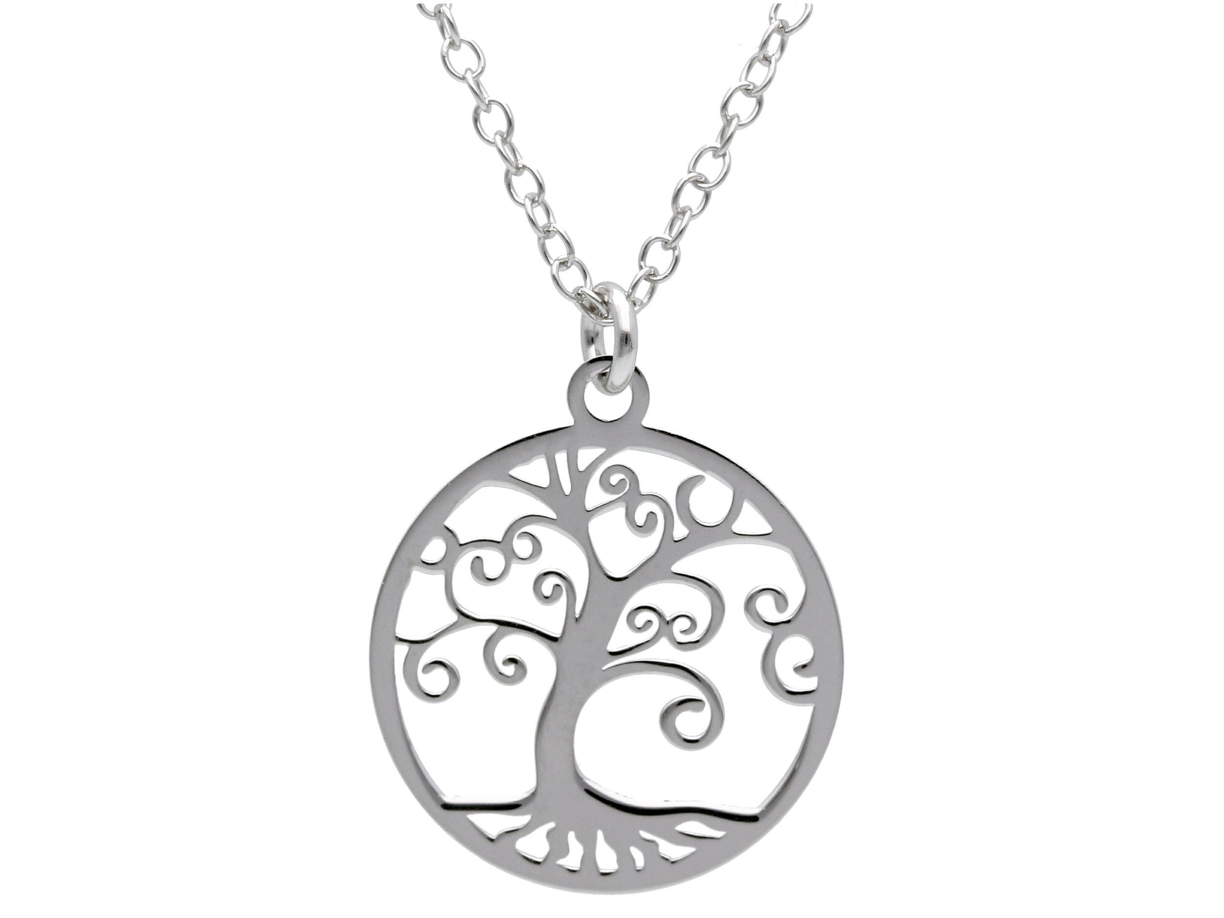 Platinum plated silver 925° necklace with the tree of life (code S223908)