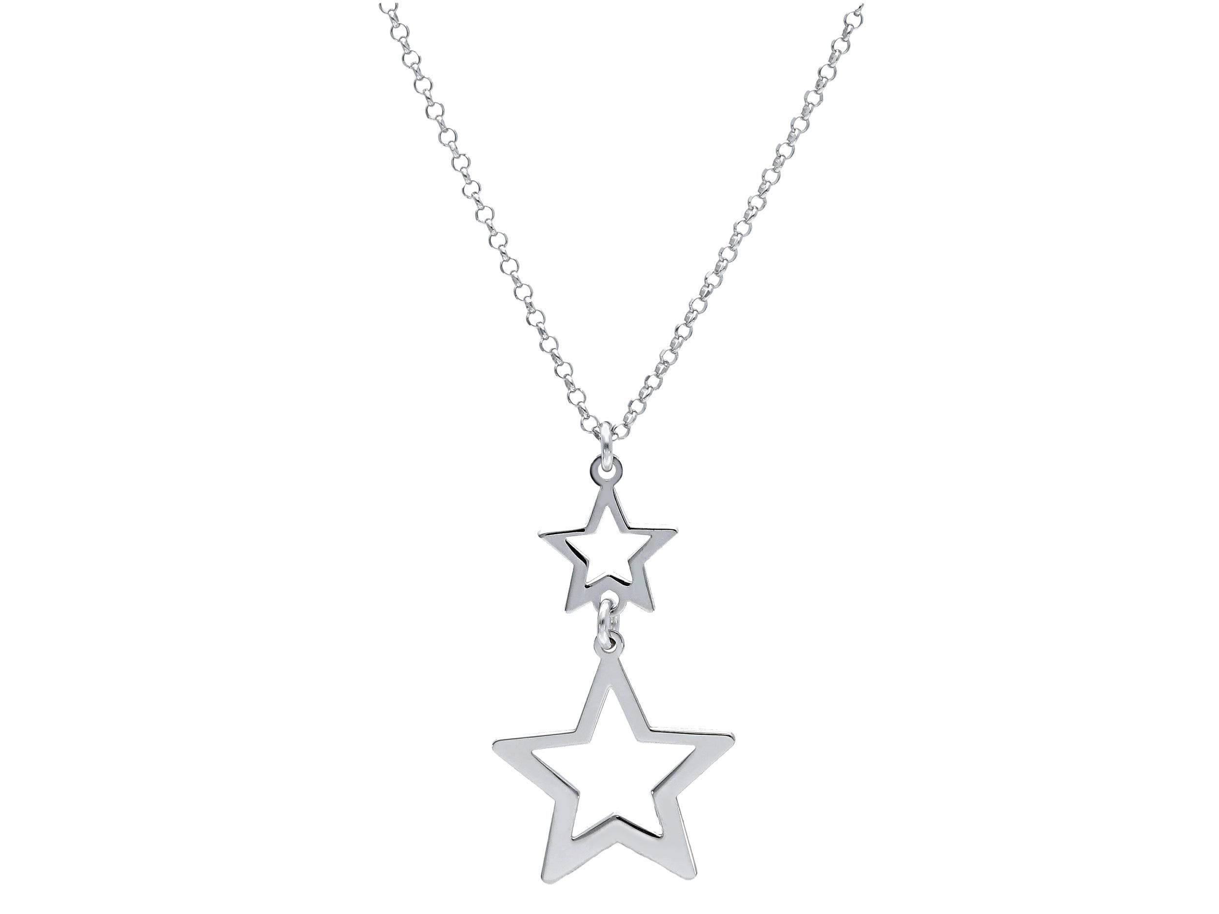 Platinum plated silver 925° necklace with stars (code S233629)