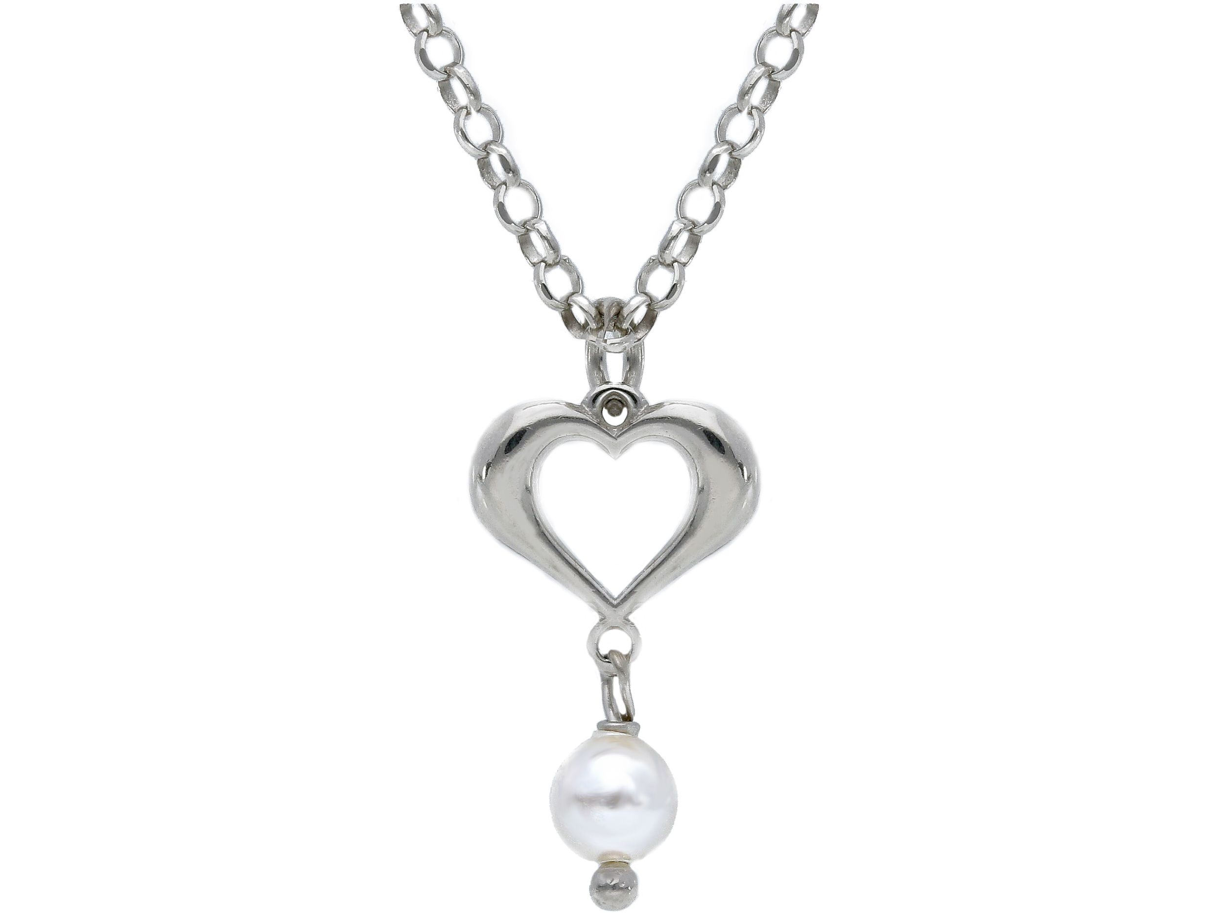   Platinum plated silver 925° heart necklace(code S257348)