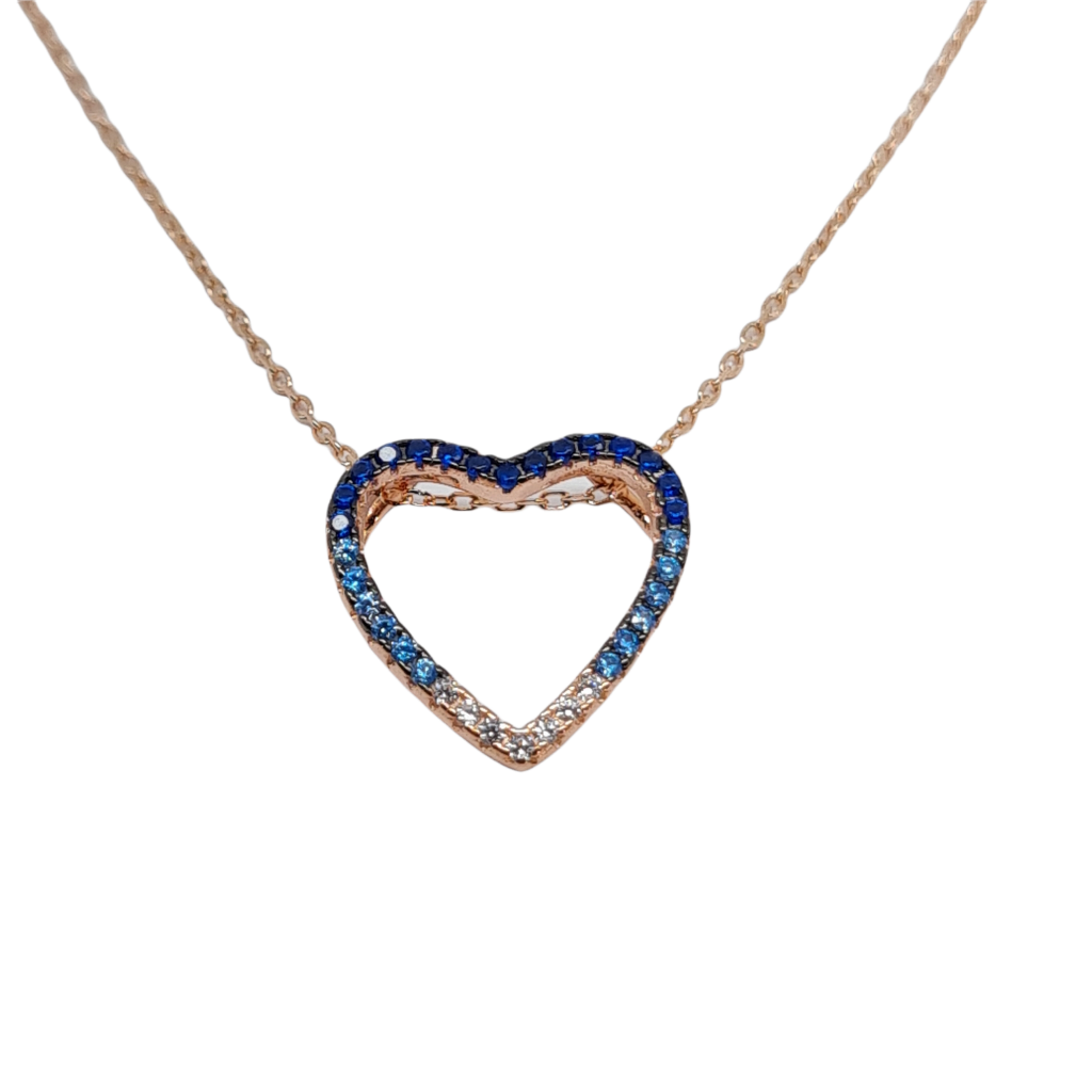 Rose gold plated silver 925° heart necklace  (code FC004211)