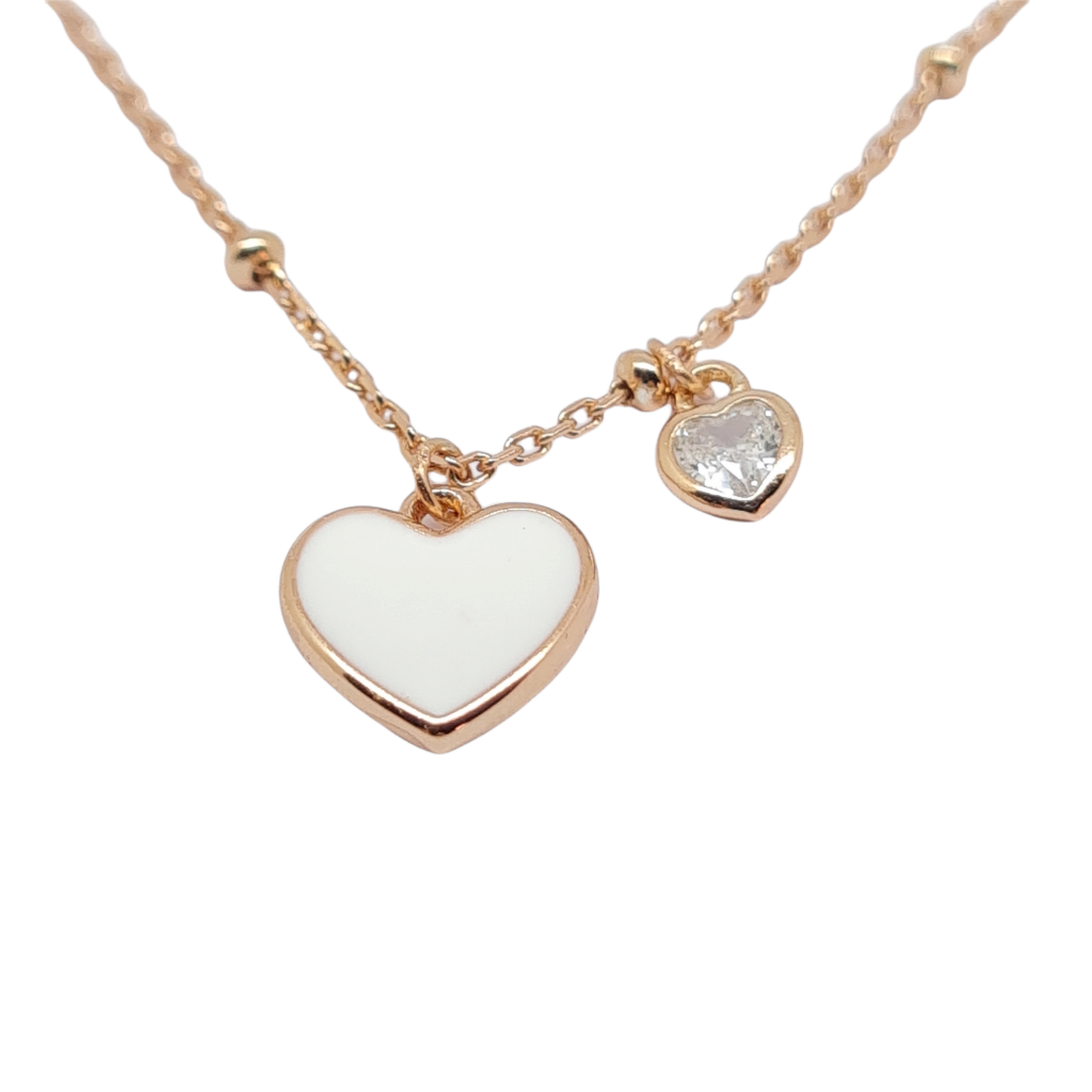 Rose gold plated silver 925° heart necklace  (code FC005428)