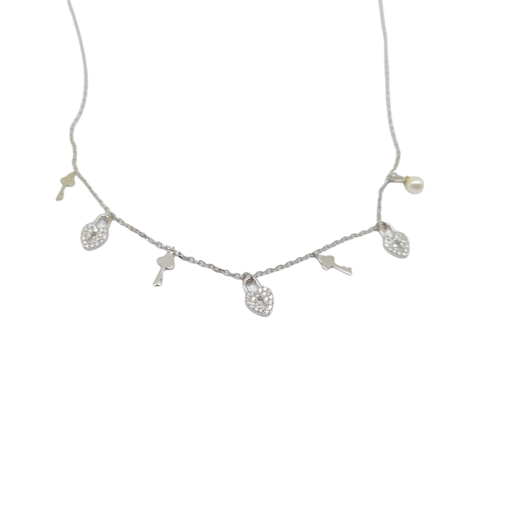 Platinum plated silver 925° necklace   (code FC003961)