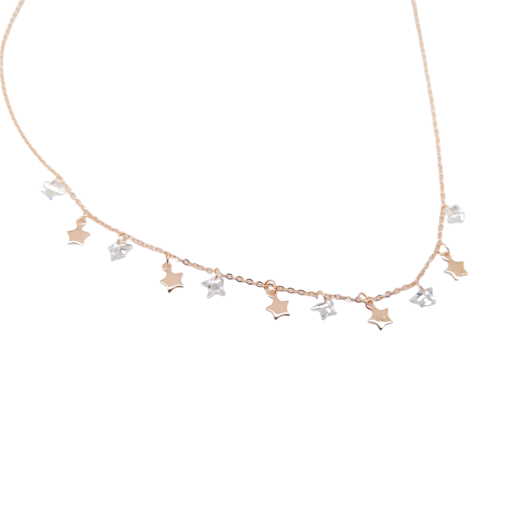 Rose gold plated silver 925° star necklace  (code FC005681)