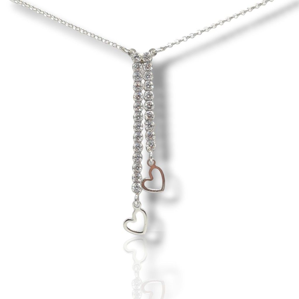 Platinum plated silver 925° necklace (code SHK746C)