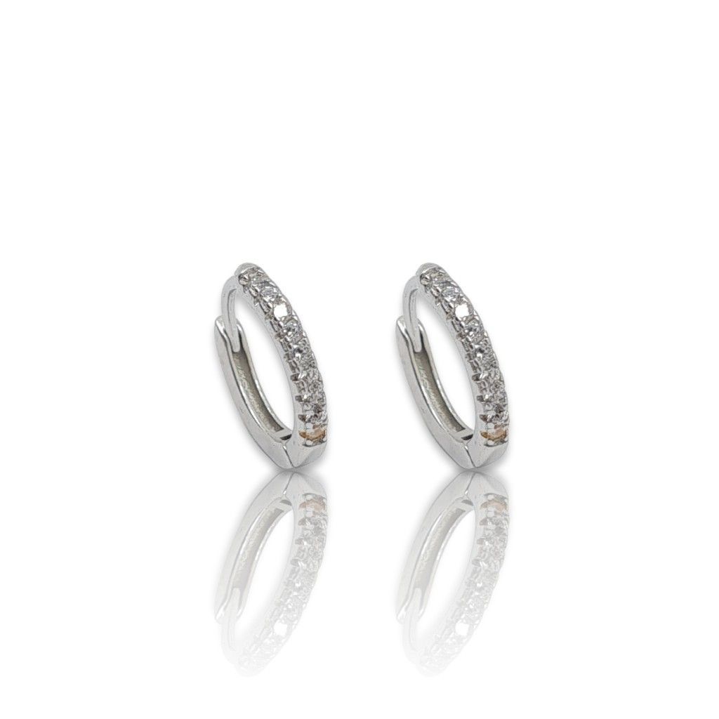 Platinum plated silver 925º hoop earrings (code FC002090)