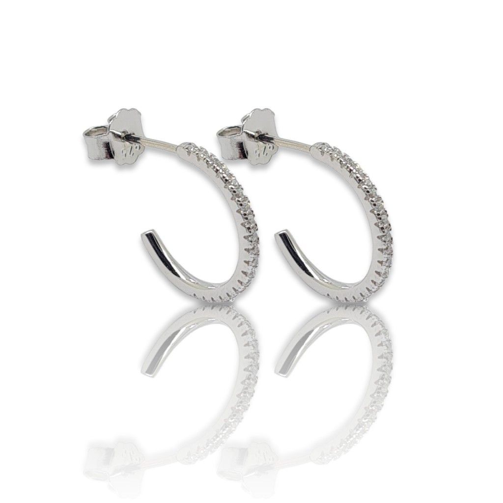 Platinum plated silver 925º hoop earrings (code FC002939)