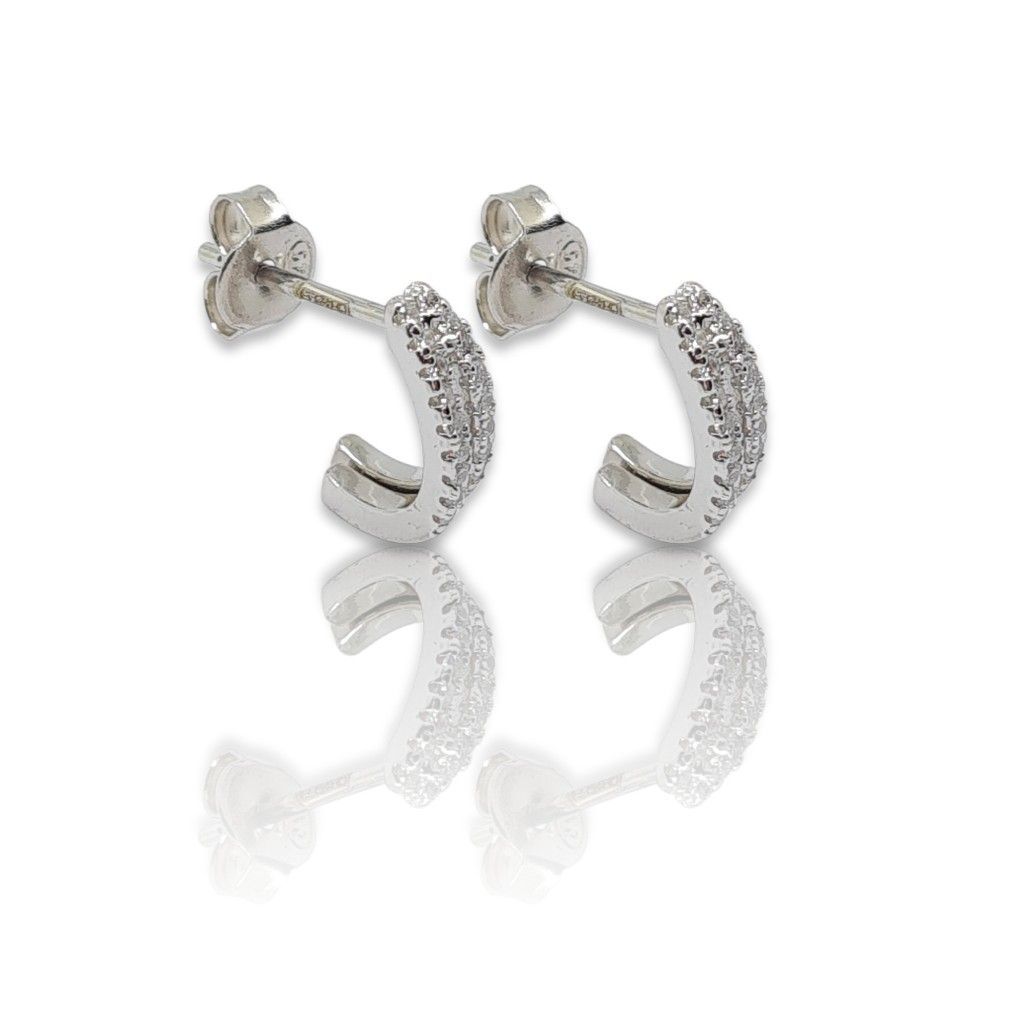 Platinum plated silver 925º hoop earrings (code FC003034)