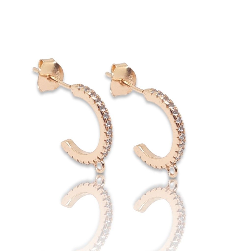 Rose gold plated silver 925º hoop earrings(code FC003718)